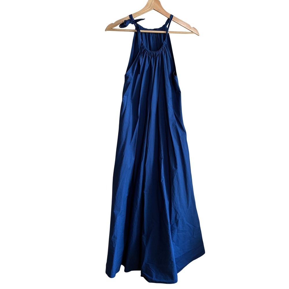 Unbranded Halter Neck Maxi Dress Small Blue Womens Cotton Sleeveless Flowy